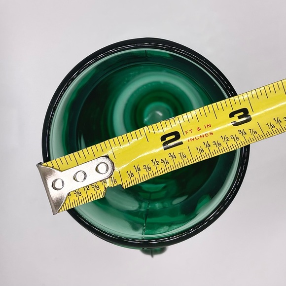 Emerald Green Anchor Hocking Footed / Pedestal Glass Mugs - Vintage Cup - Picture 7 of 7